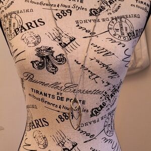 Lucky Brand Elegant Stainless And Gold Tone Pendant Necklace. Great Condition.